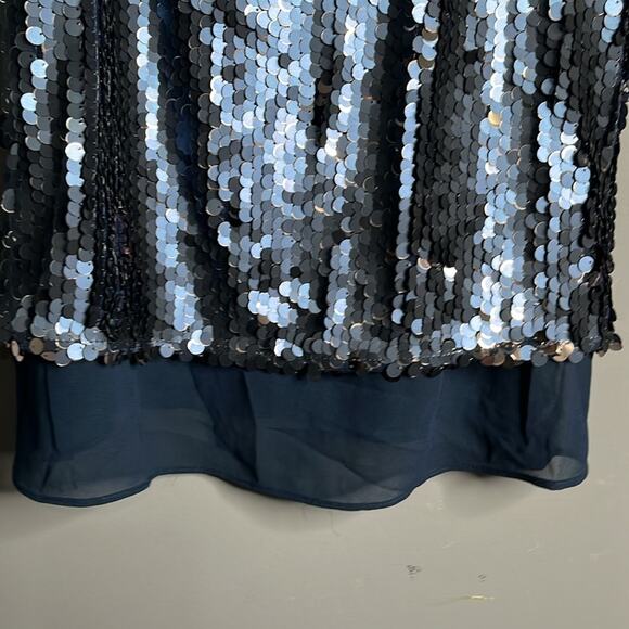 Chelsea & Violet Blue Sequin Spaghetti Strap Top Size Small - Picture 3 of 9